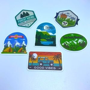 Camping graffiti stickers